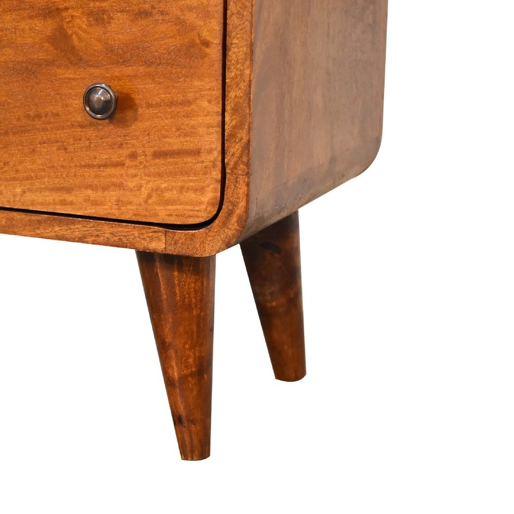 22" Brown Solid Wood Three Drawer Sideboard