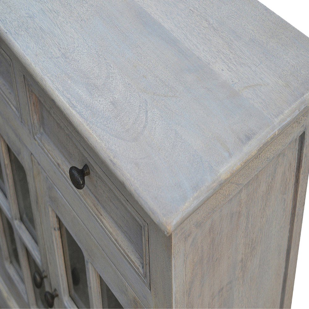 65" Brown Solid Wood Four Drawer Sideboard