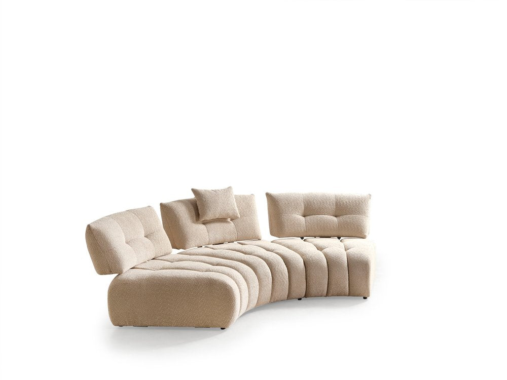 Taupe Boucle L Shaped Sectional