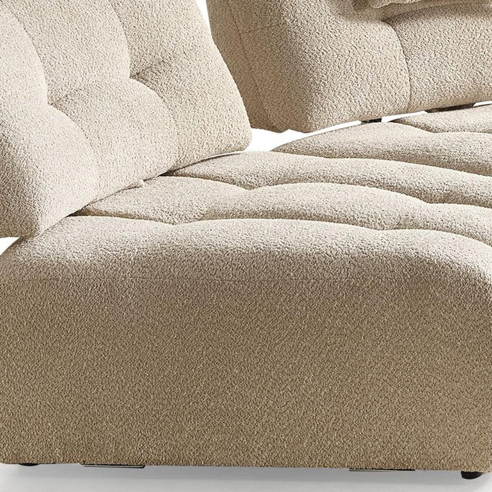 Taupe Boucle L Shaped Sectional