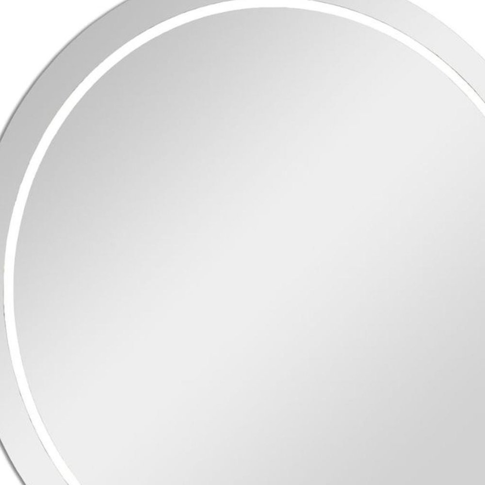 39" Clear Round Lighted Frameless Bathroom Vanity Mirror