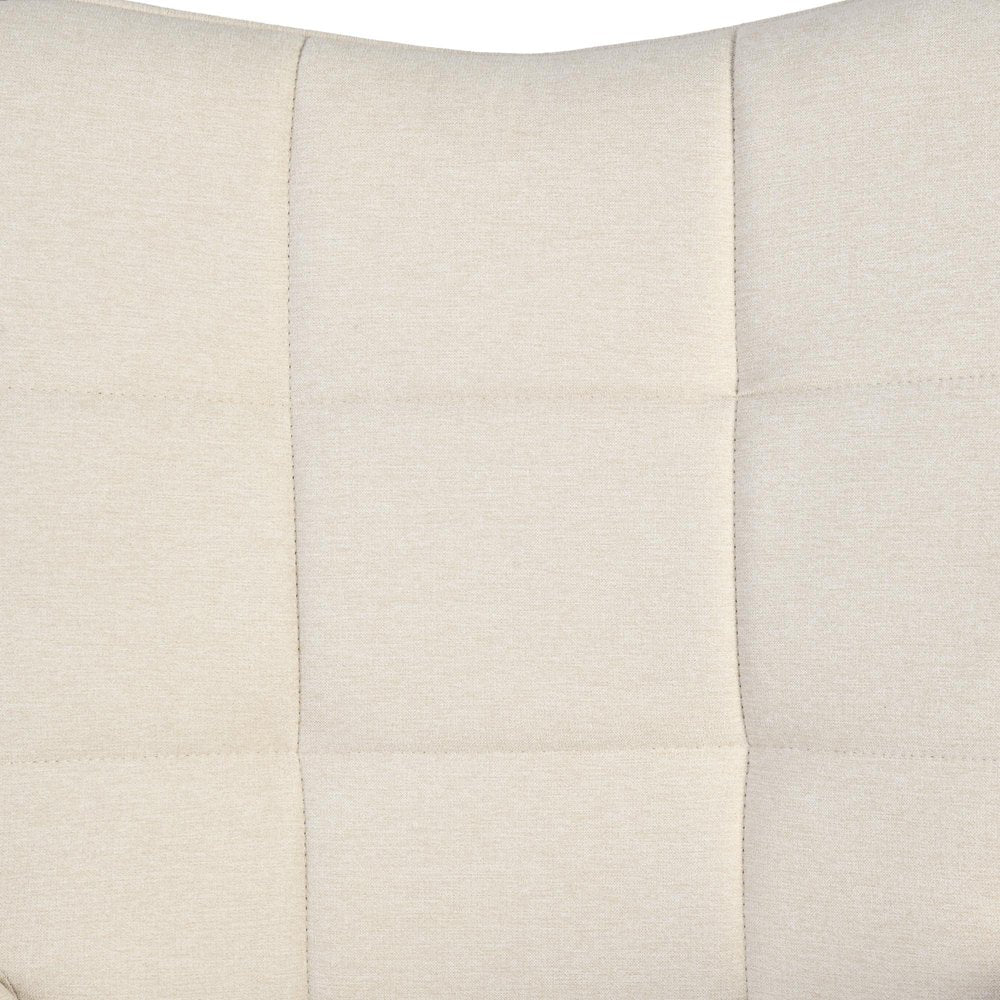 23" Beige and Natural Tufted Chenille and Solid Wood Wingback Chair