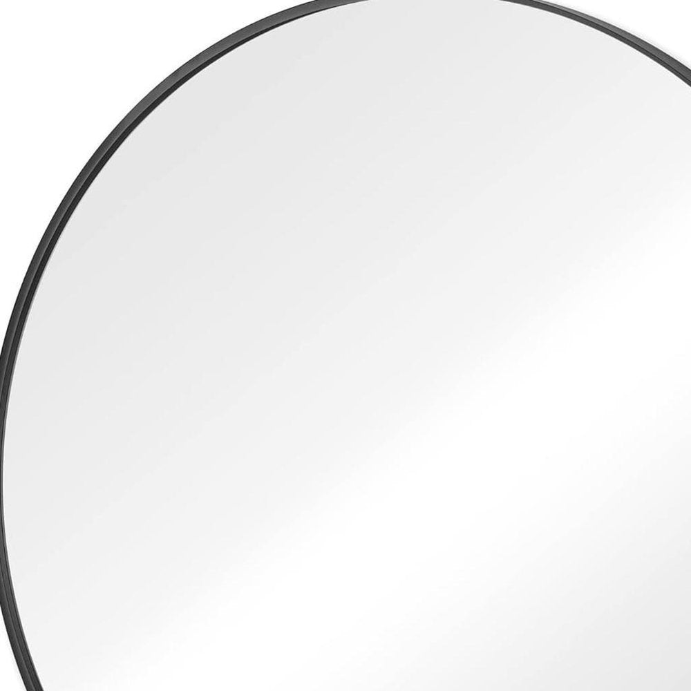20" Black Metal Round Framed Bathroom Vanity Mirror