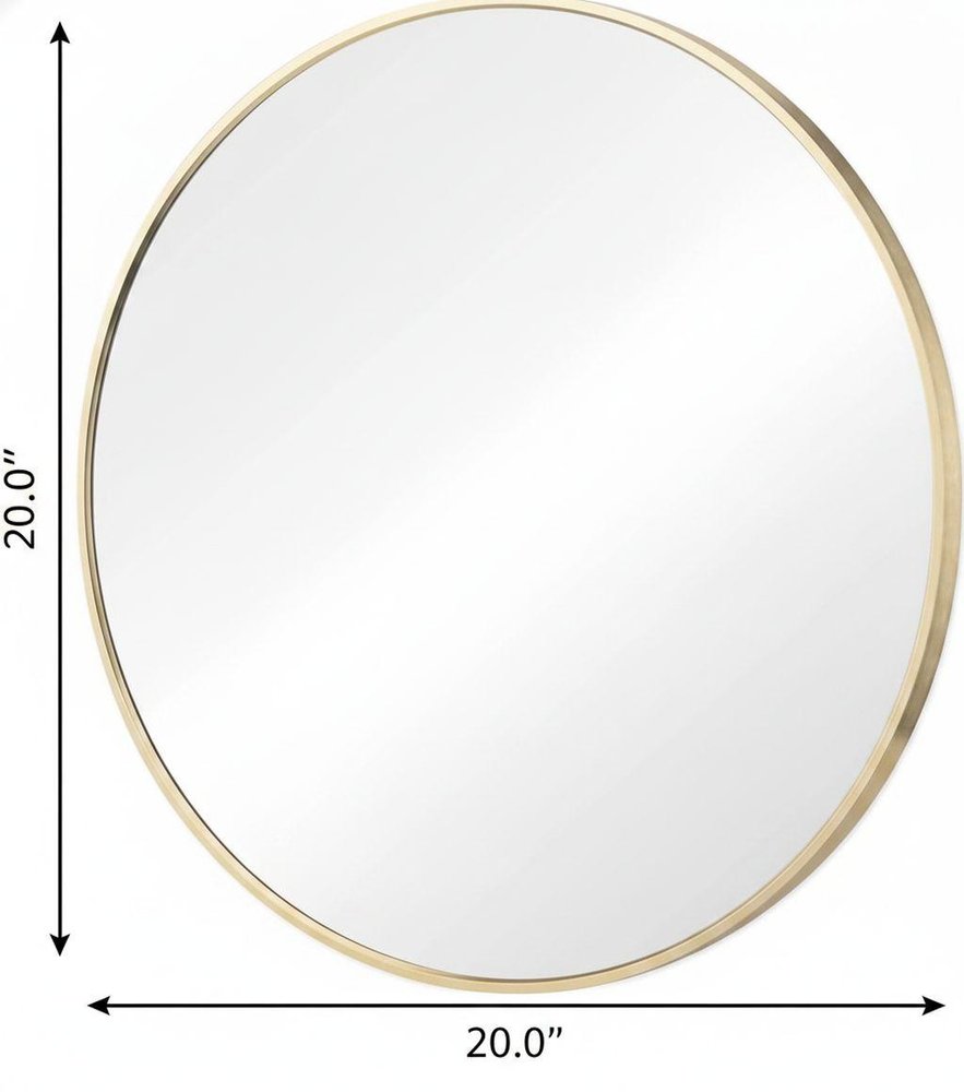 20" Black Metal Round Framed Bathroom Vanity Mirror