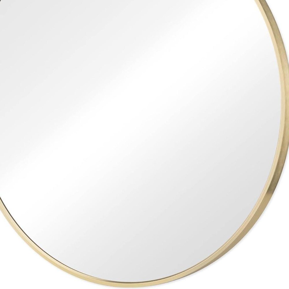 24" Black Metal Round Framed Bathroom Vanity Mirror