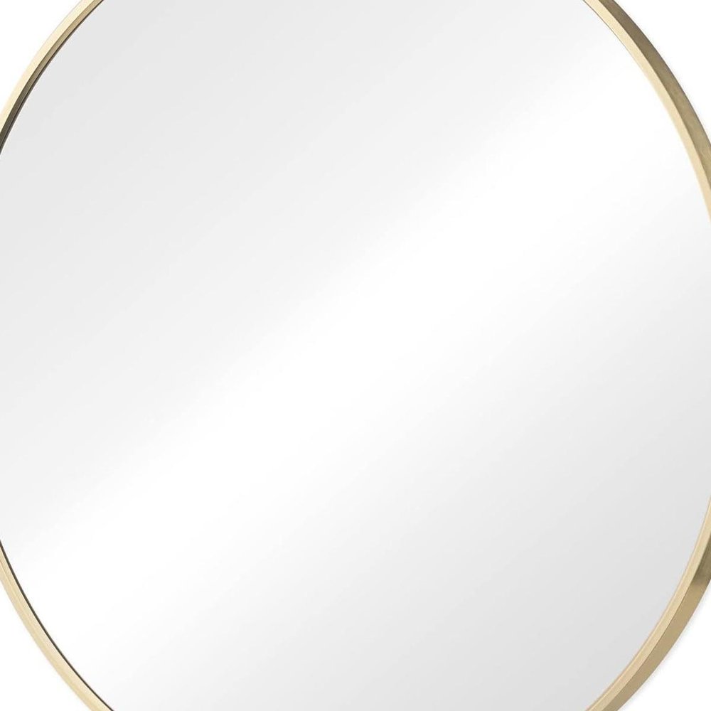 24" Black Metal Round Framed Bathroom Vanity Mirror