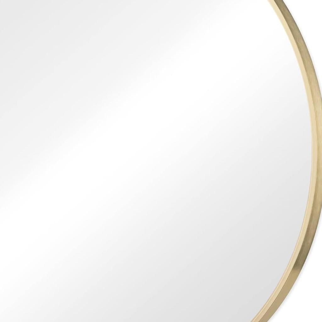 24" Gold Metal Round Framed Bathroom Vanity Mirror