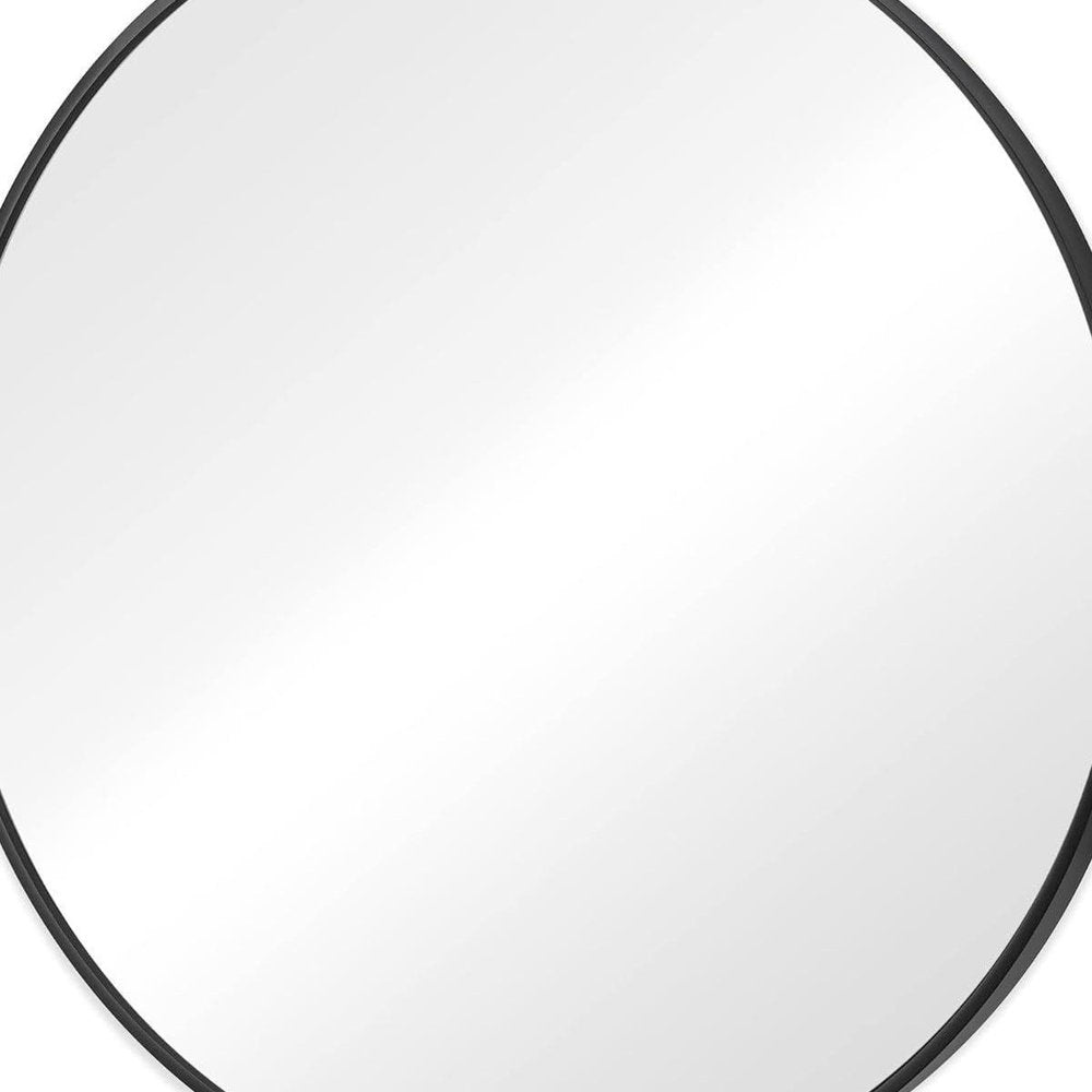 30" Black Metal Round Framed Bathroom Vanity Mirror
