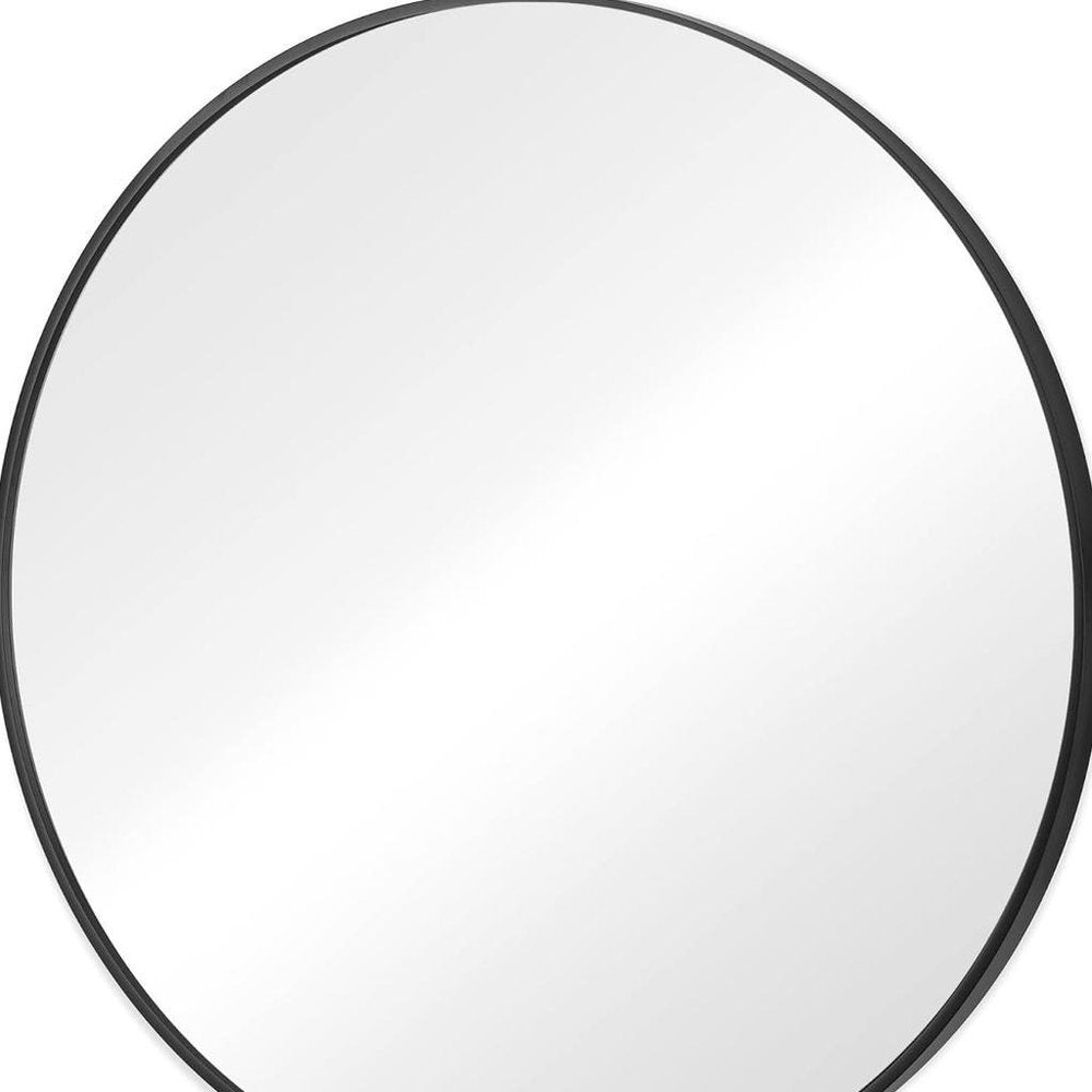 30" Black Metal Round Framed Bathroom Vanity Mirror