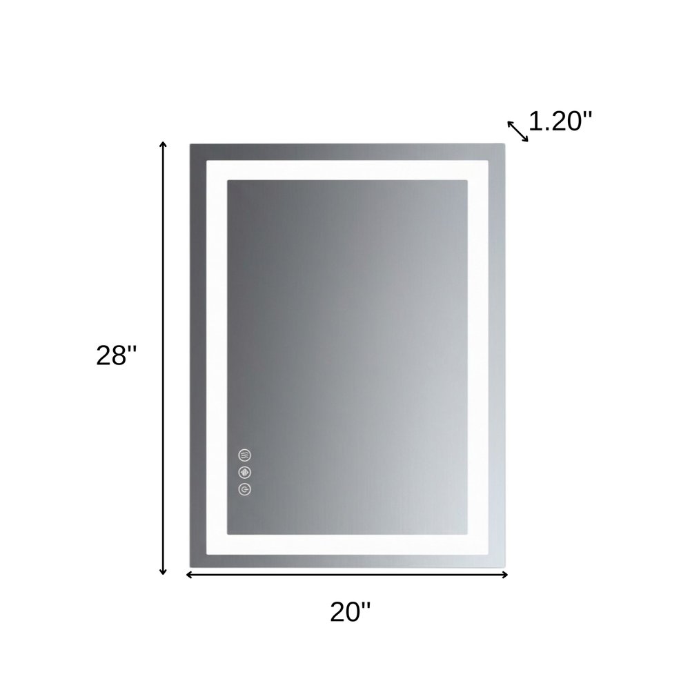 28" Lighted Frameless Bathroom Vanity Mirror