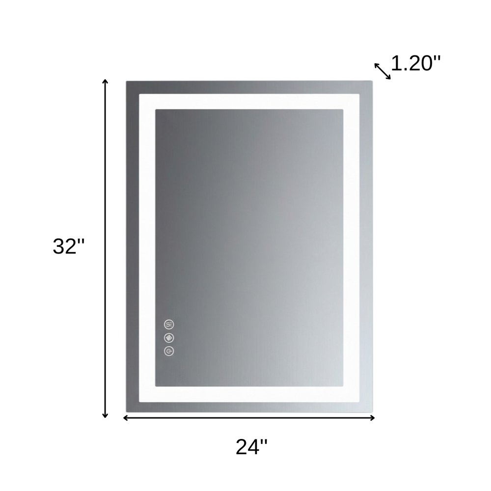 32" Lighted Frameless Bathroom Vanity Mirror