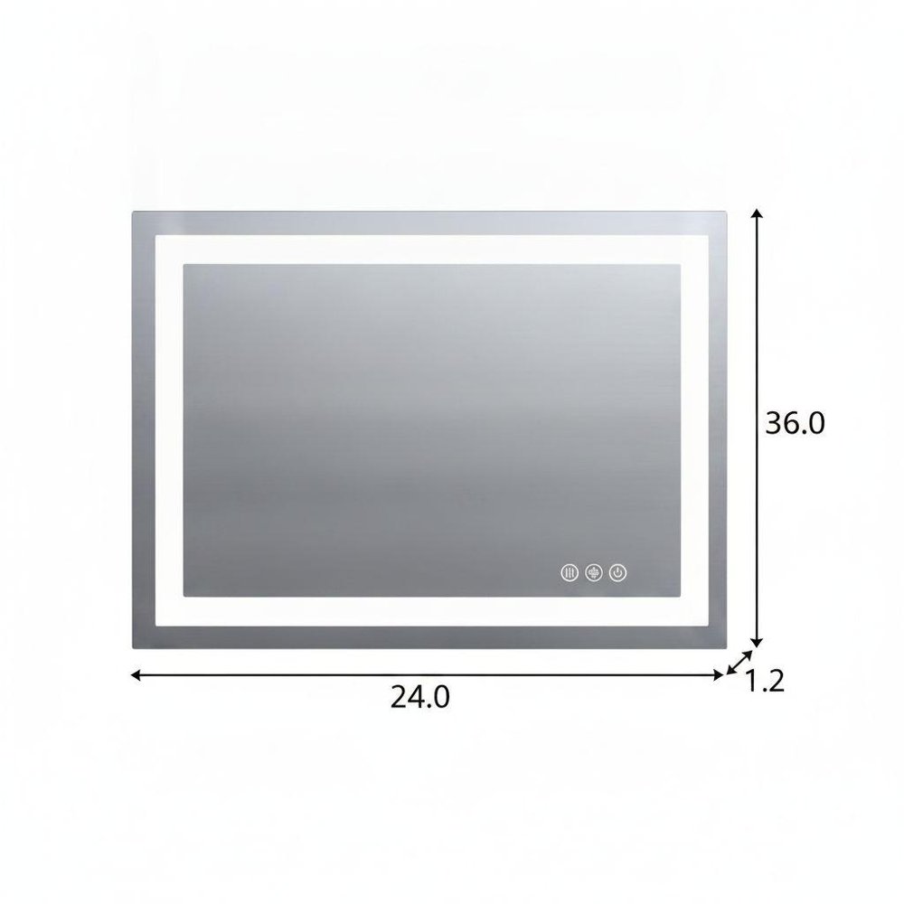 36" Lighted Frameless Bathroom Vanity Mirror