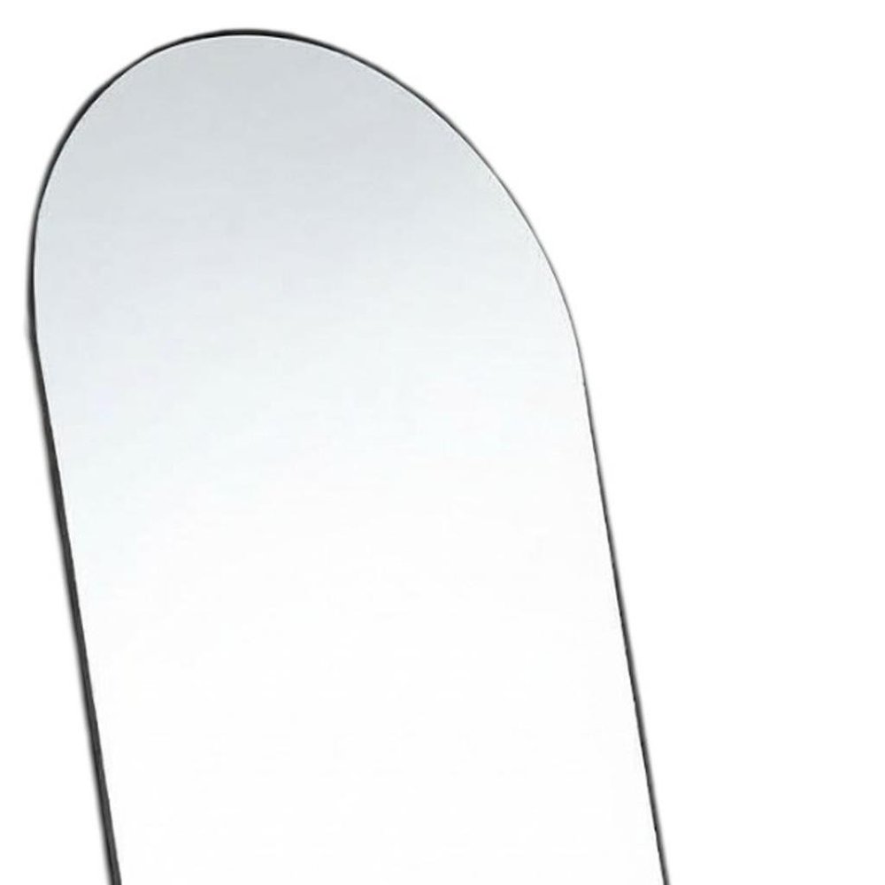 63" Black Metal Arch Wall Mounted Leaning And Freestanding Framed Standing Mirror