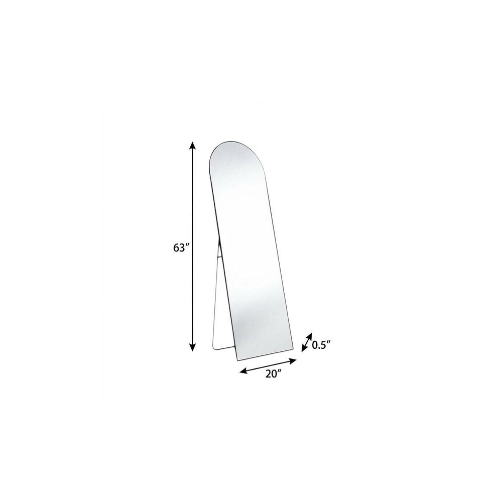 63" Black Metal Arch Wall Mounted Leaning And Freestanding Framed Standing Mirror
