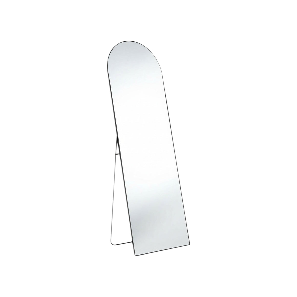 63" Black Metal Arch Wall Mounted Leaning And Freestanding Framed Standing Mirror