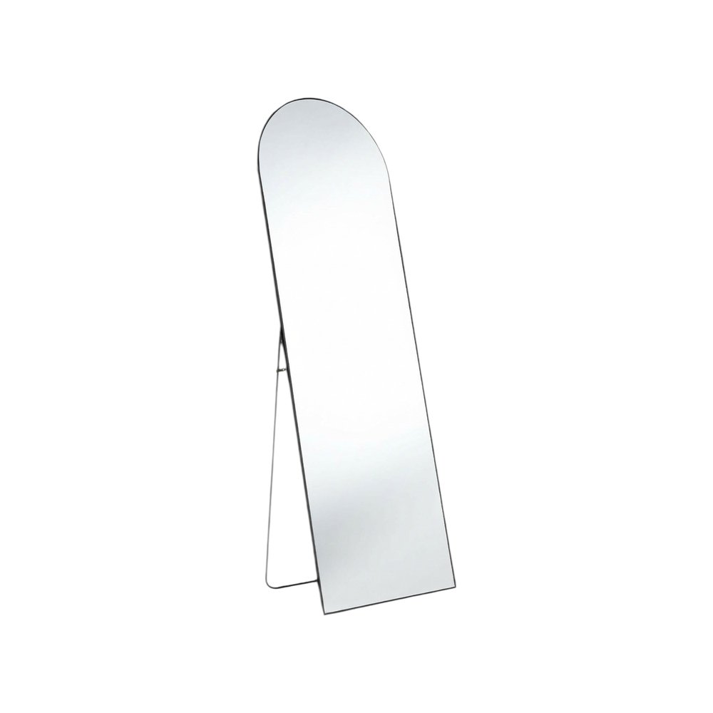 63" Black Metal Arch Wall Mounted Leaning And Freestanding Framed Standing Mirror