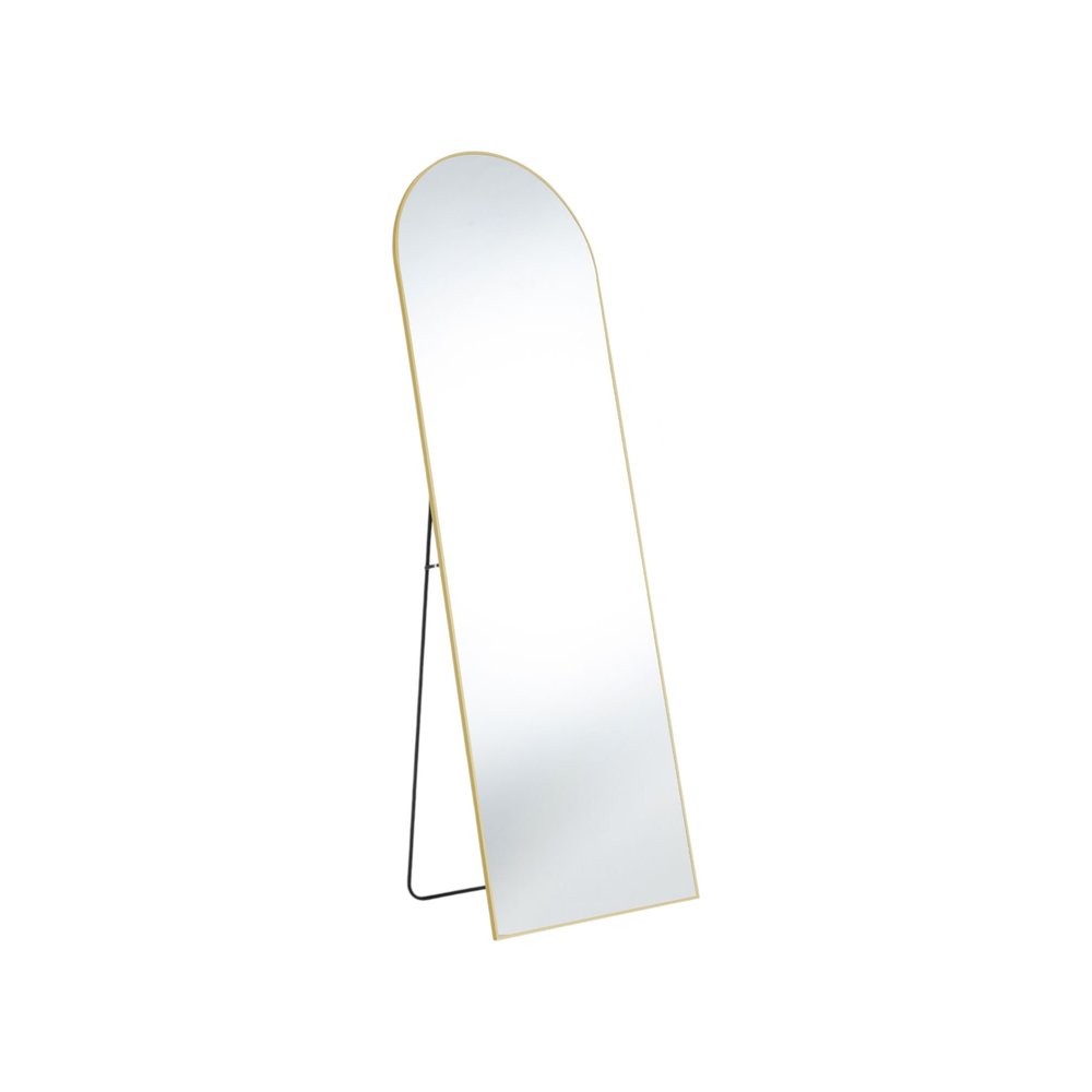 63" Black Metal Arch Wall Mounted Leaning And Freestanding Framed Standing Mirror
