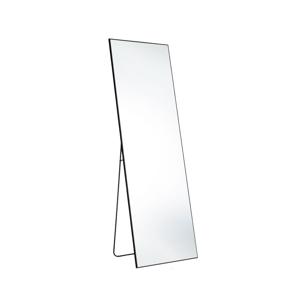 63" Black Metal Wall Mounted Leaning And Freestanding Framed Standing Mirror