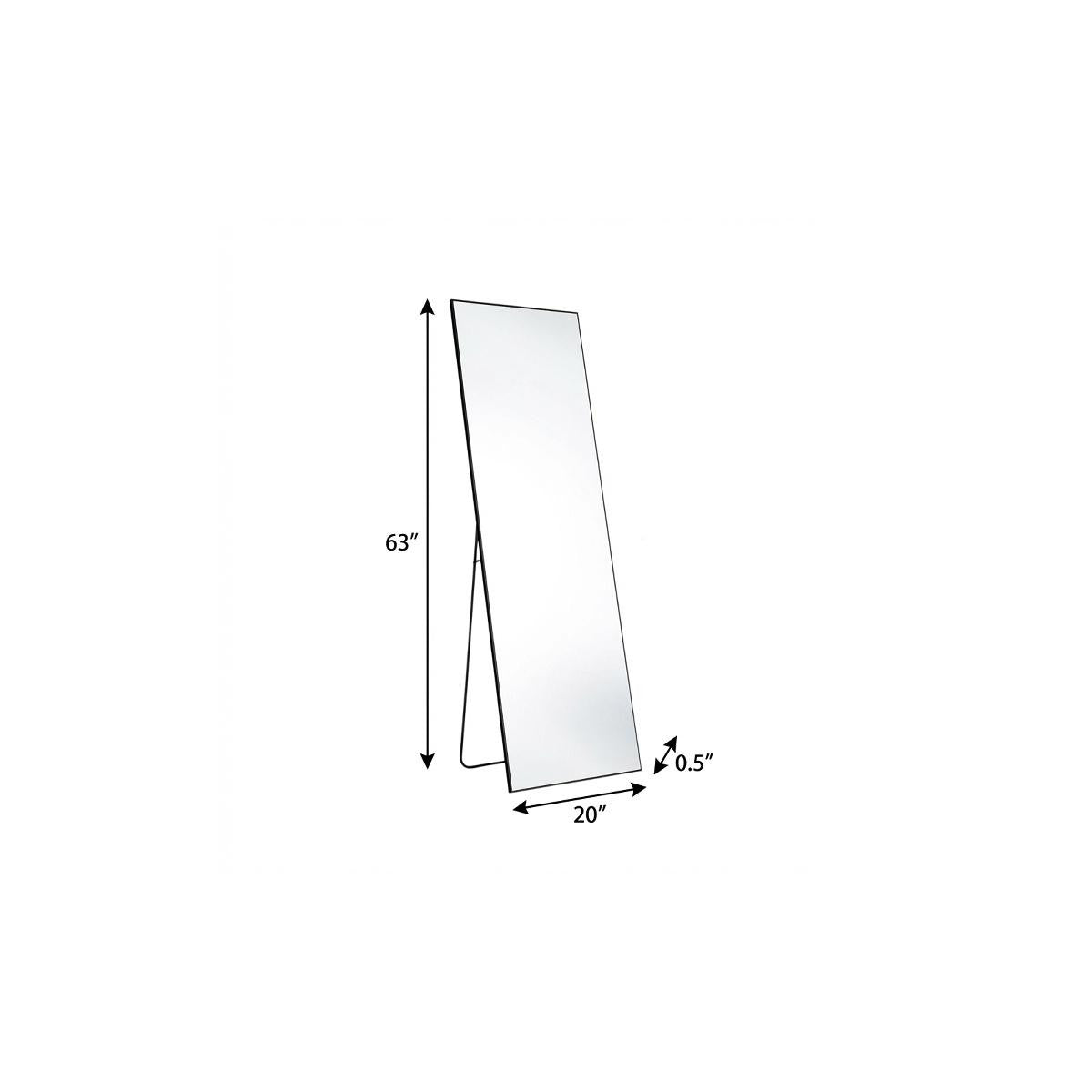 63" Black Metal Wall Mounted Leaning And Freestanding Framed Standing Mirror