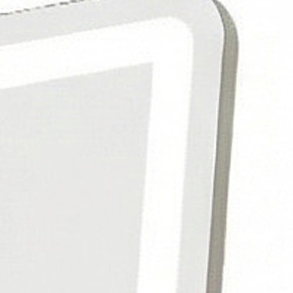 60" Silver Glass Lighted Wall Mounted Leaning And Freestanding Framed Full Length Mirror