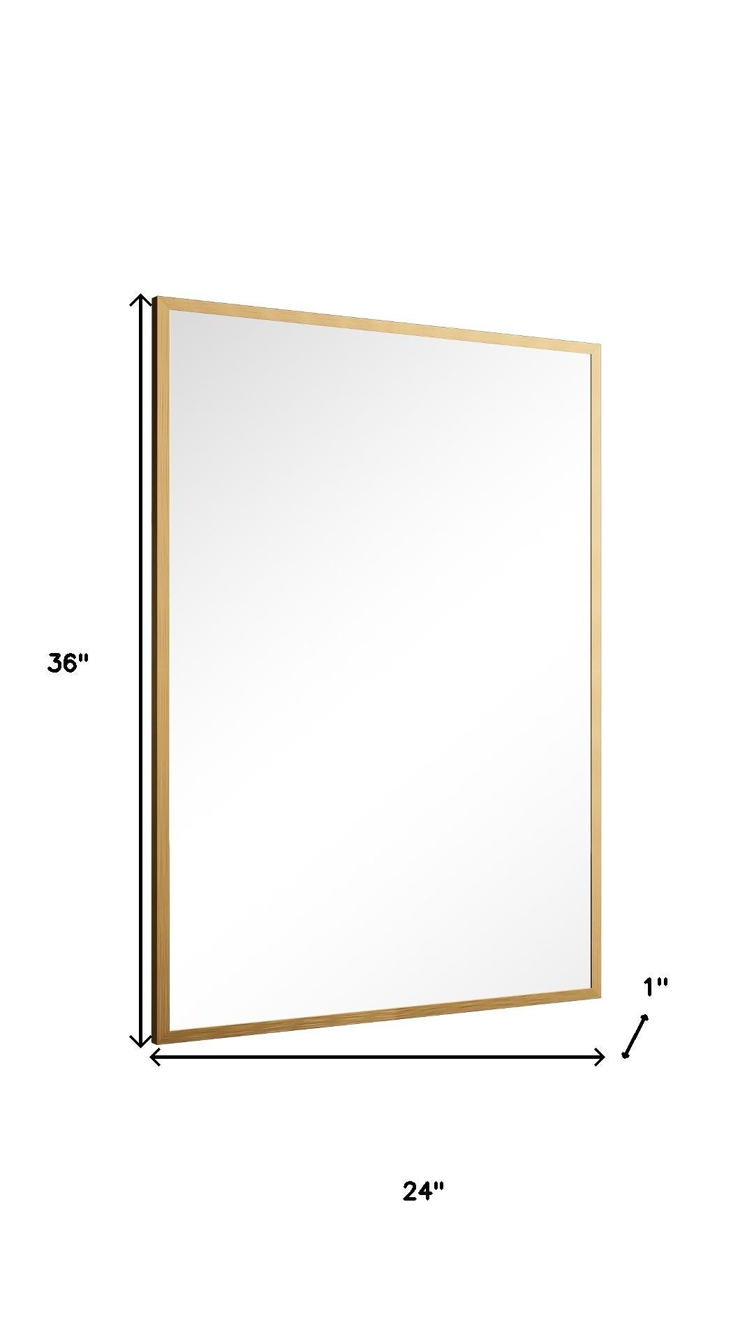 36" Gold Metal Framed Bathroom Vanity Mirror
