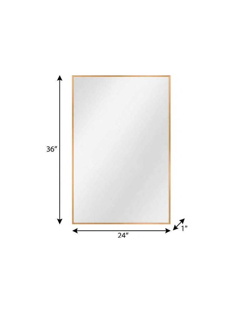 36" Gold Aluminum Framed Bathroom Vanity Mirror