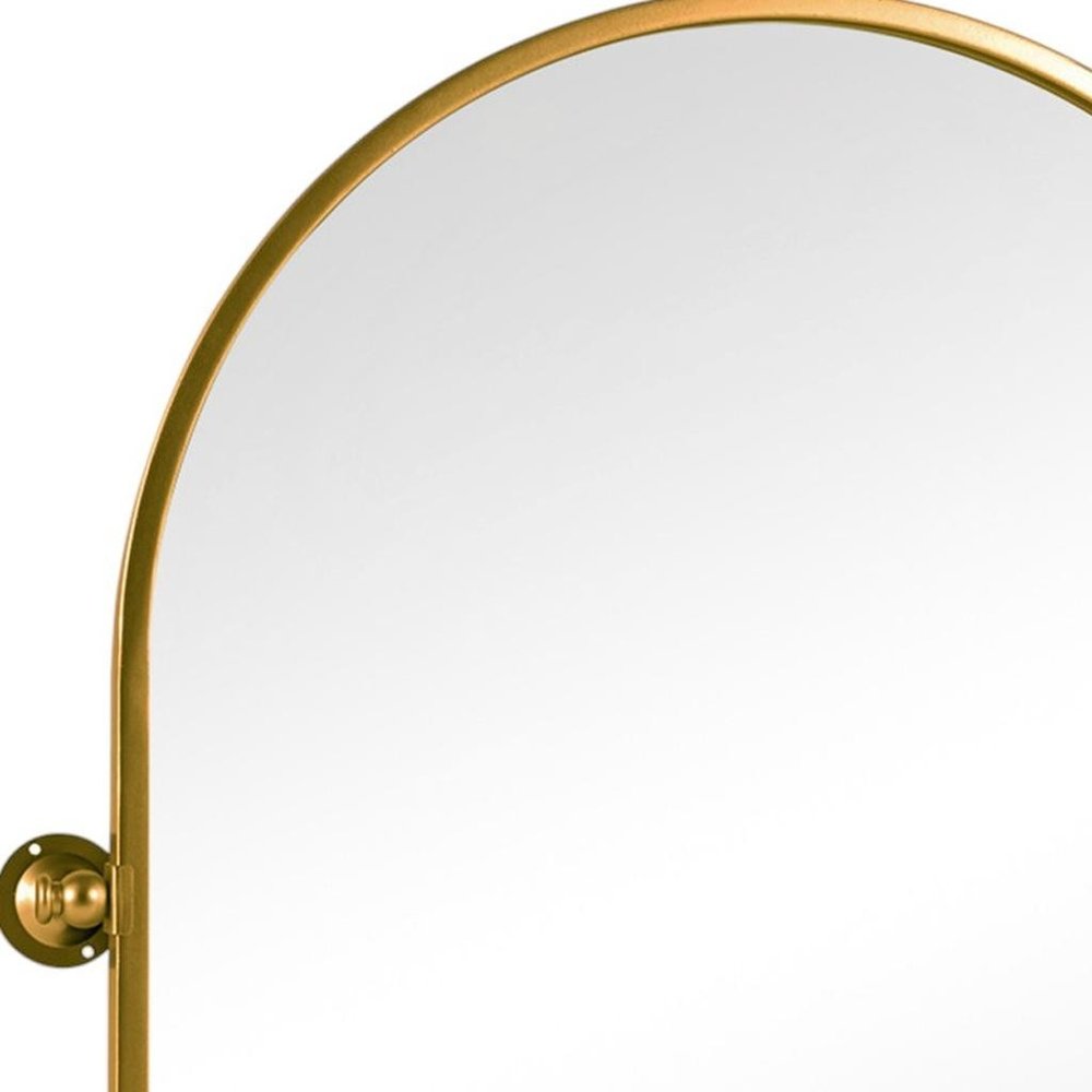 31" Black Iron Arch Tilting Framed Bathroom Vanity Mirror