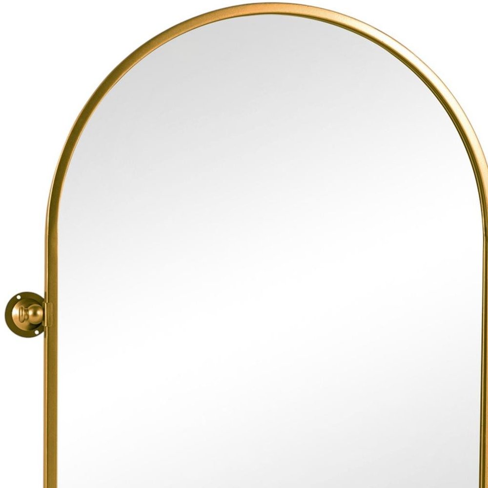 31" Black Iron Arch Tilting Framed Bathroom Vanity Mirror