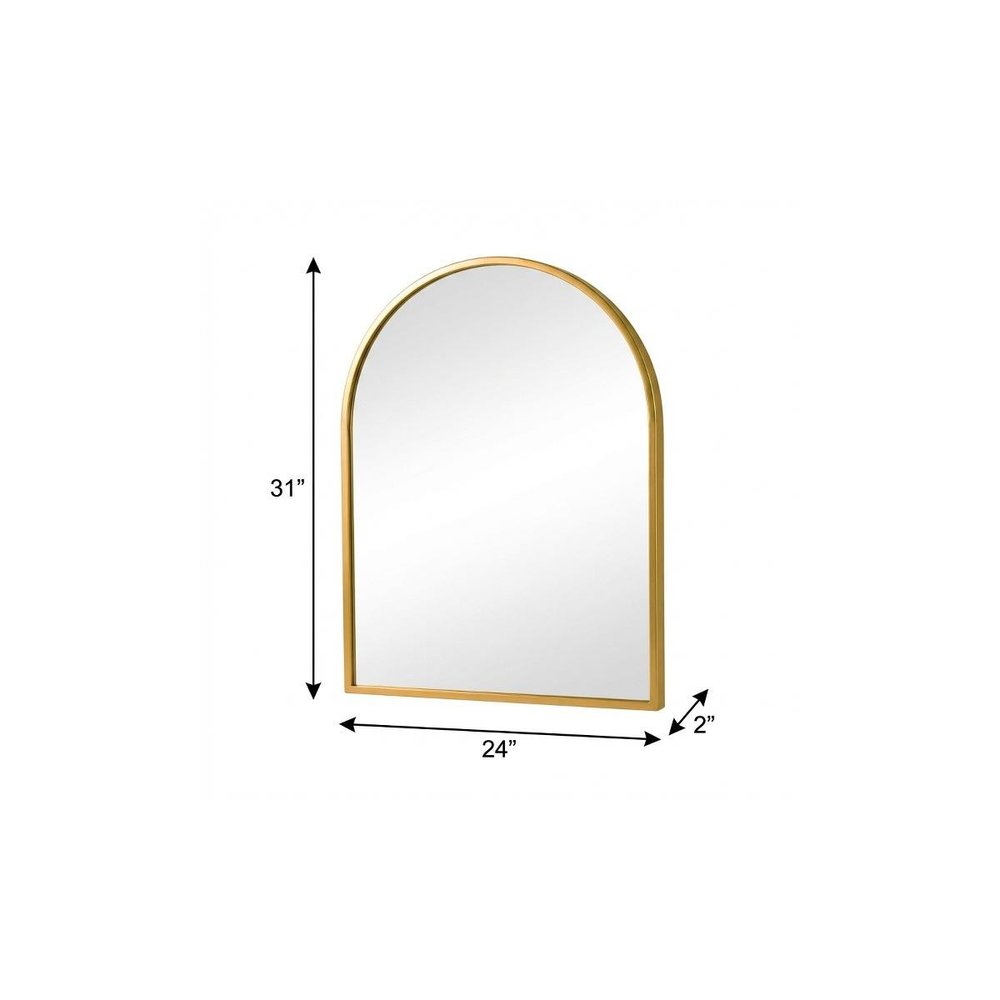 31" Black Iron Arch Tilting Framed Bathroom Vanity Mirror