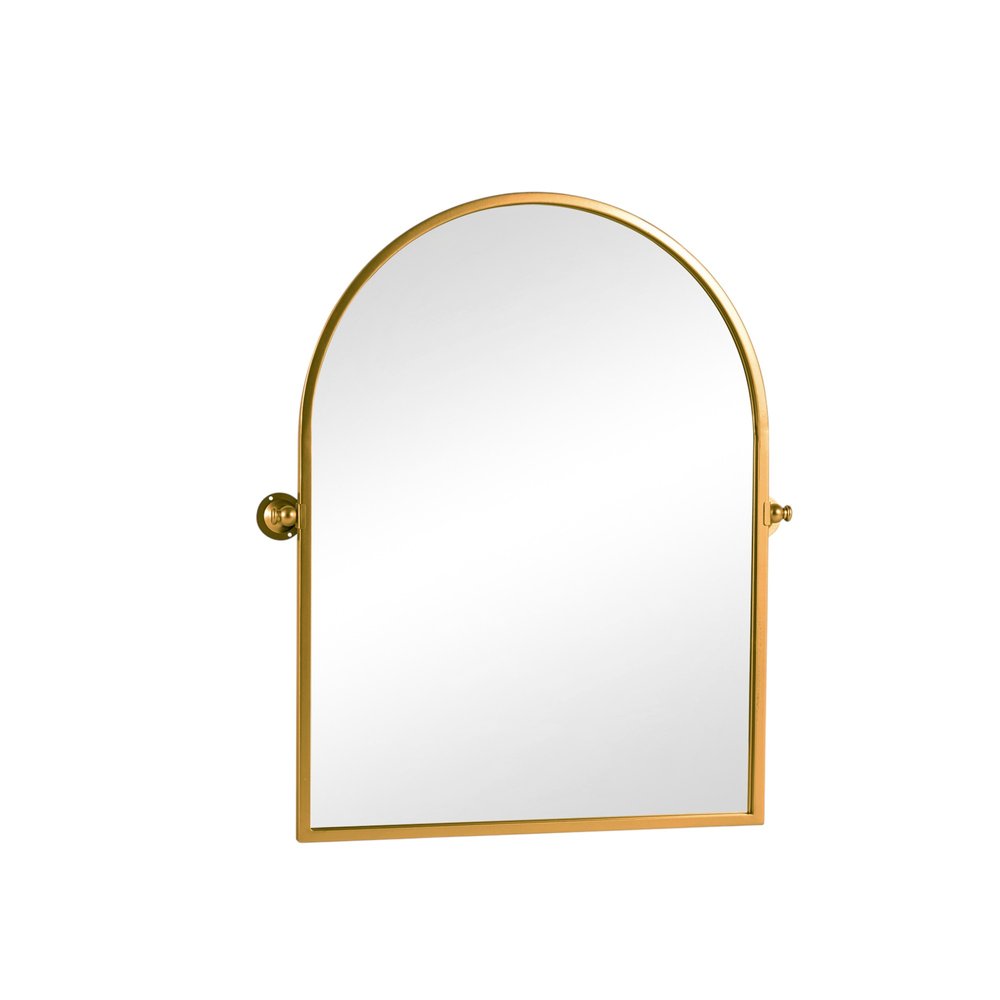 31" Black Iron Arch Tilting Framed Bathroom Vanity Mirror