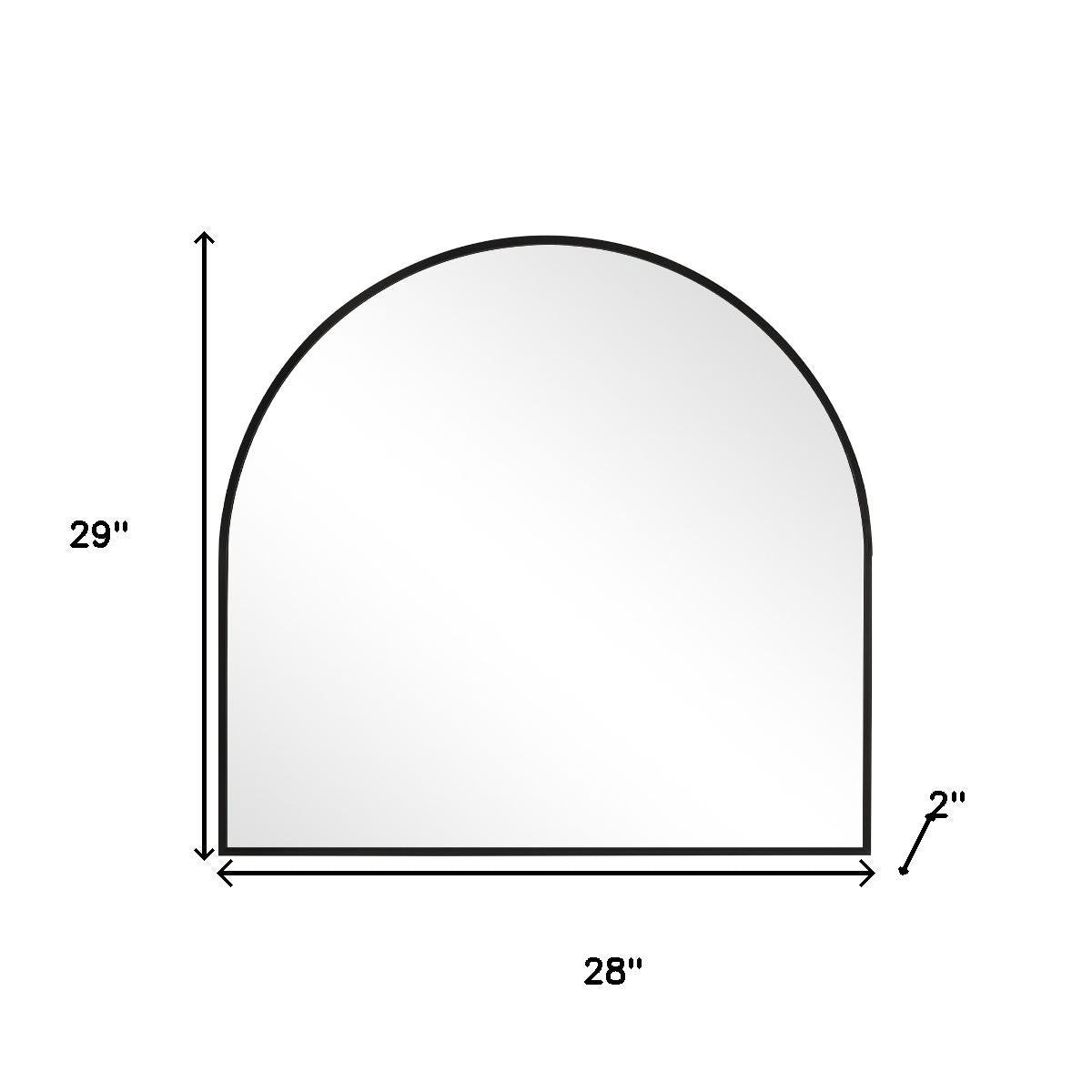 29" Black Metal Wide Arch Framed Bathroom Vanity Mirror