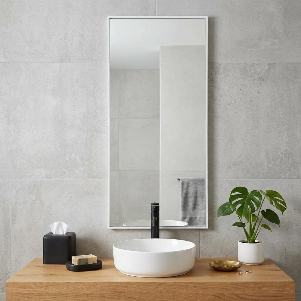 36" Black Aluminum Framed Bathroom Vanity Mirror