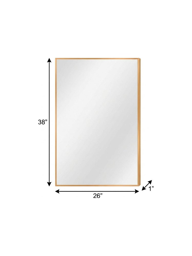 36" Black Aluminum Framed Bathroom Vanity Mirror