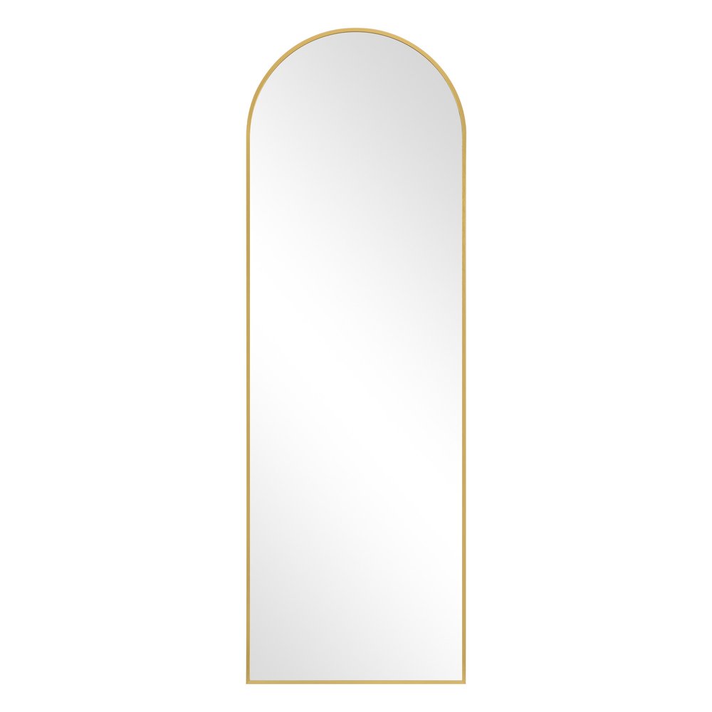 64" Gold Metal Arch Freestanding Framed Standing Mirror