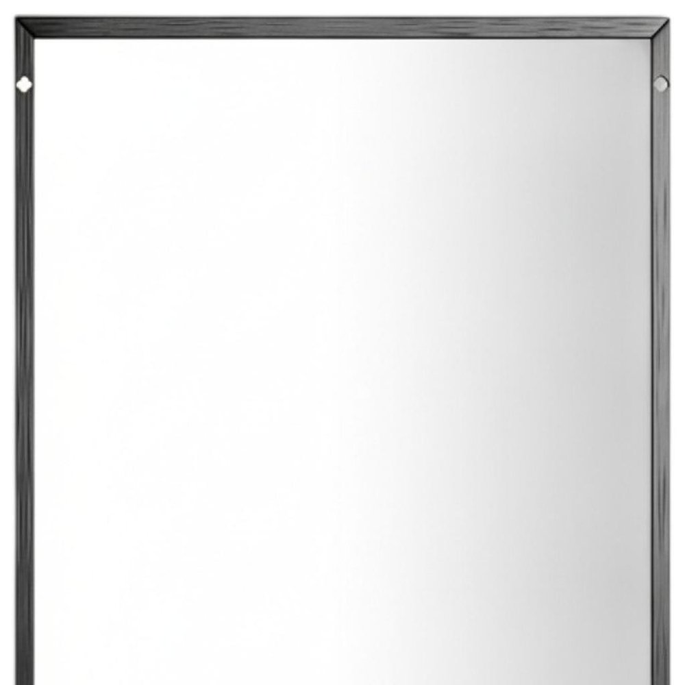 59" Black Metal Framed Standing Mirror