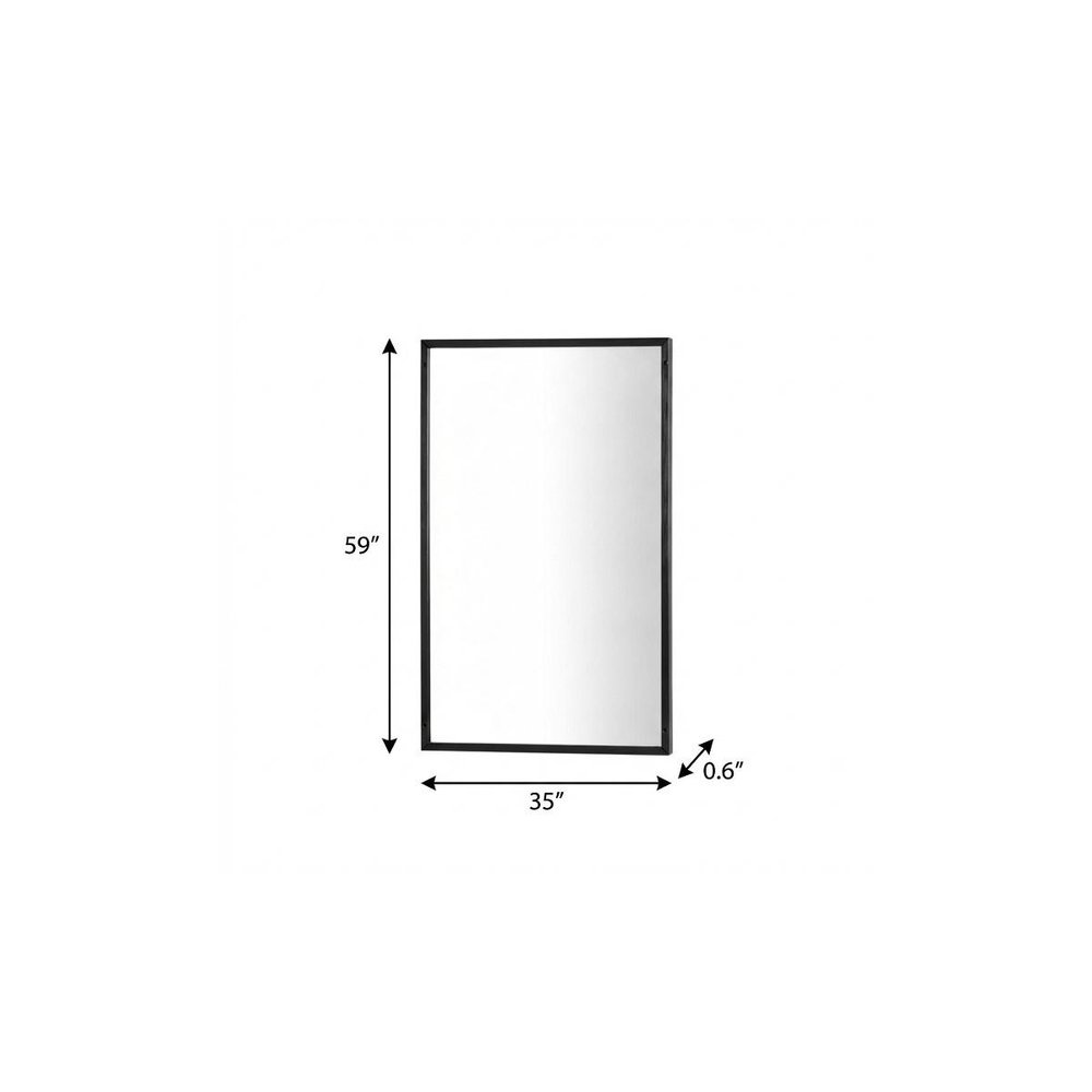 59" Black Metal Framed Standing Mirror
