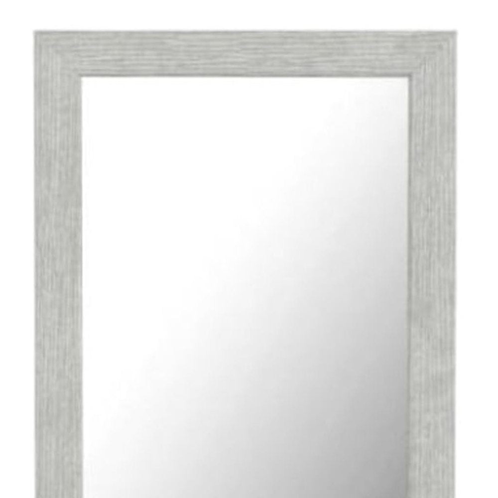 64" White Solid Wood Freestanding Framed Standing Mirror