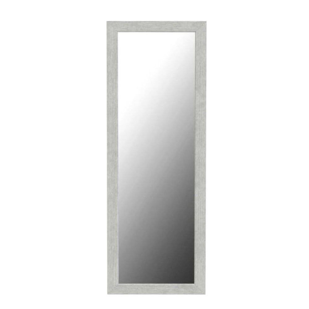 64" White Solid Wood Freestanding Framed Standing Mirror