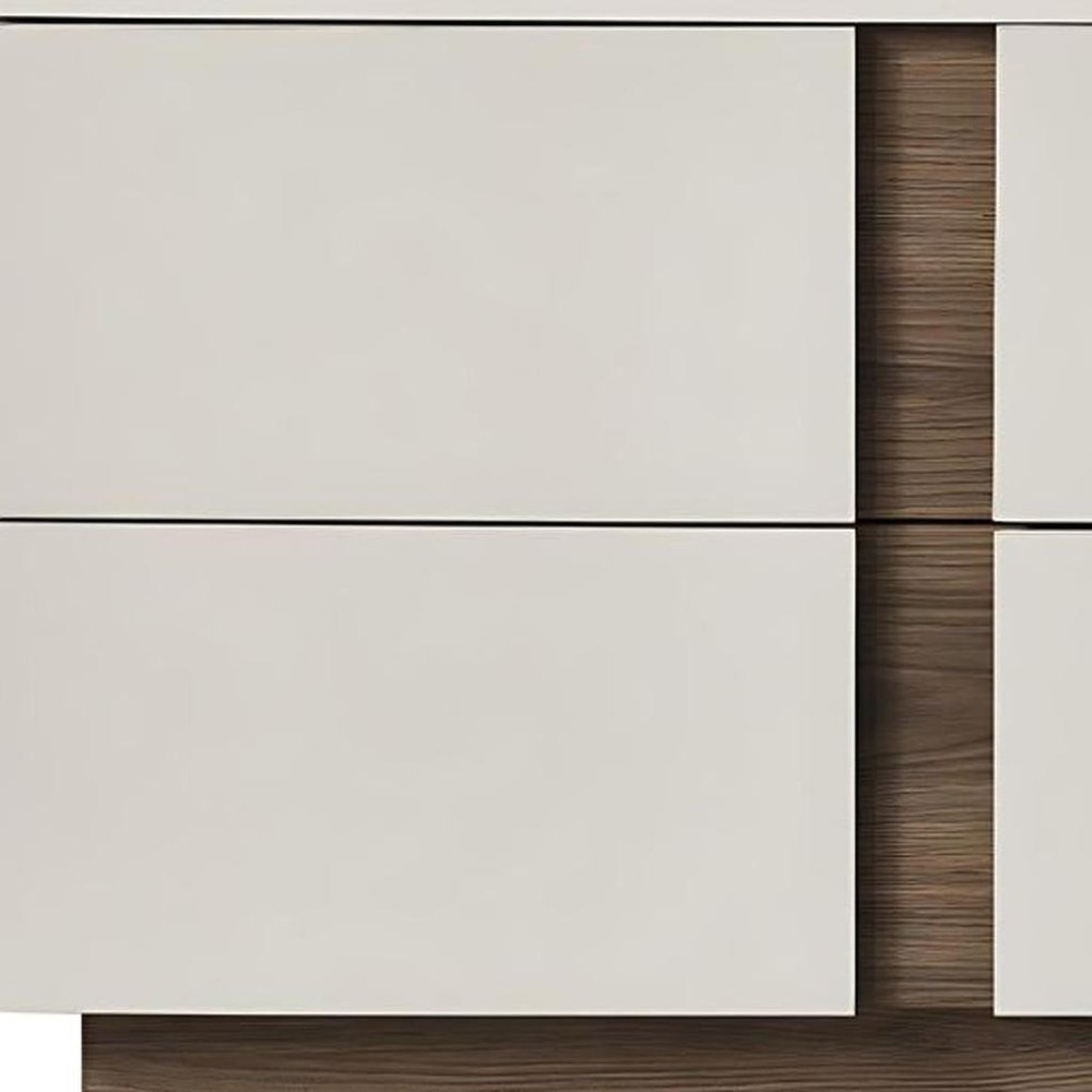 20" Light Gray Wood Two Drawer Nightstand