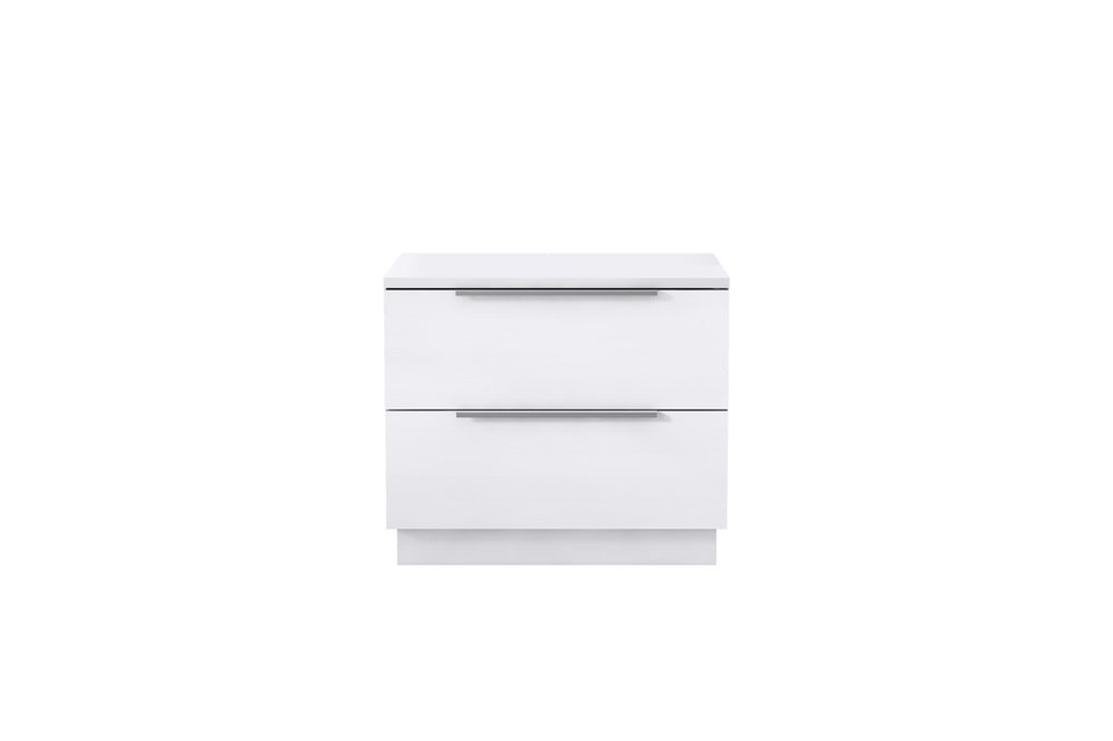 20" Light Gray Wood Two Drawer Nightstand