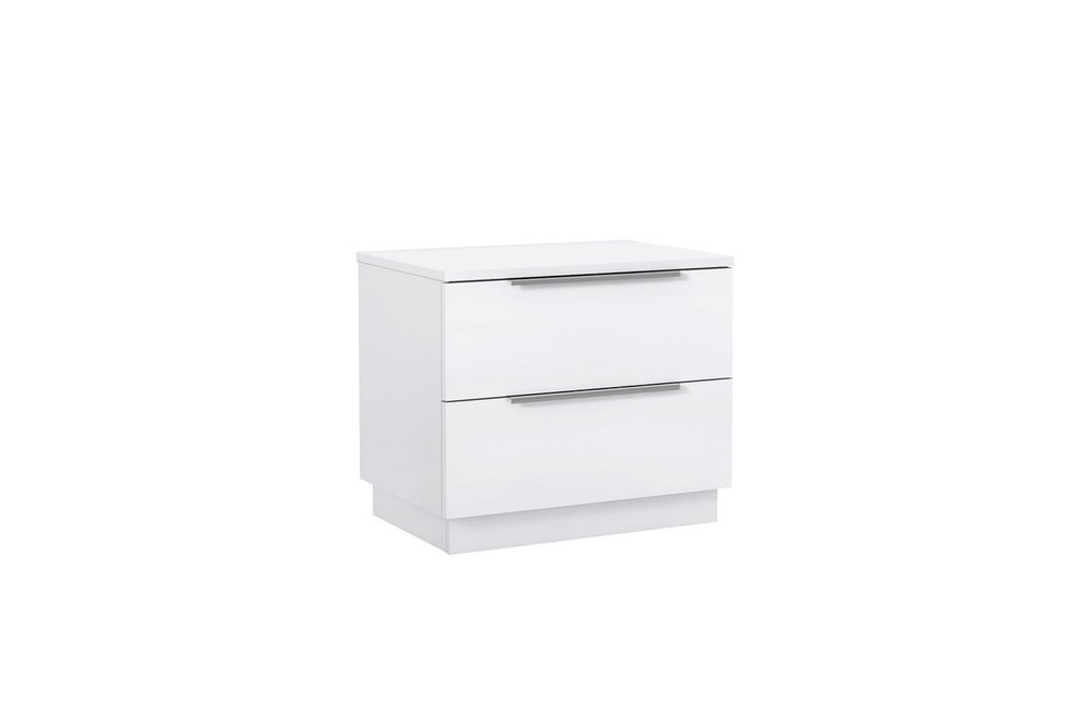 20" Light Gray Wood Two Drawer Nightstand