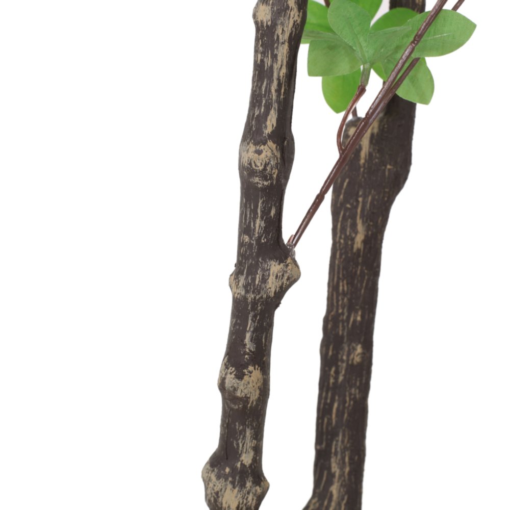 71" Green Artificial In Cylindrical Black Pot