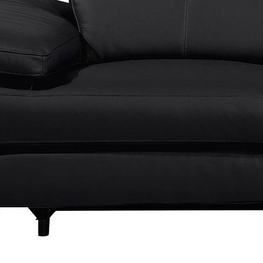 103" Dark Gray Top Grain Leather Reclining Metal USB Sofa