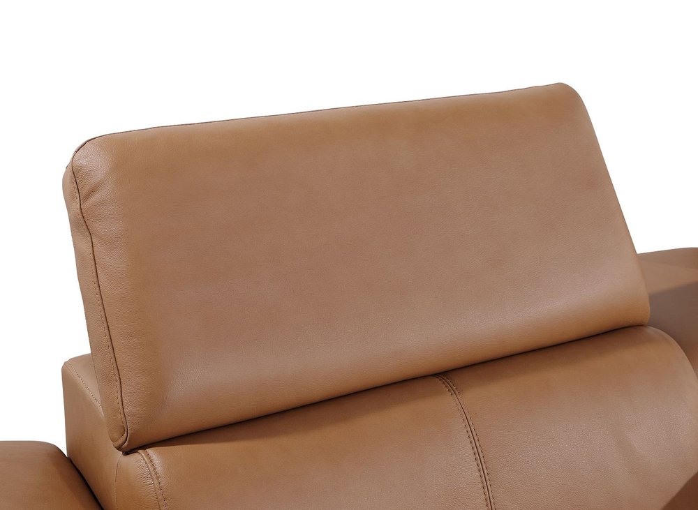 103" Dark Gray Top Grain Leather Reclining Metal USB Sofa