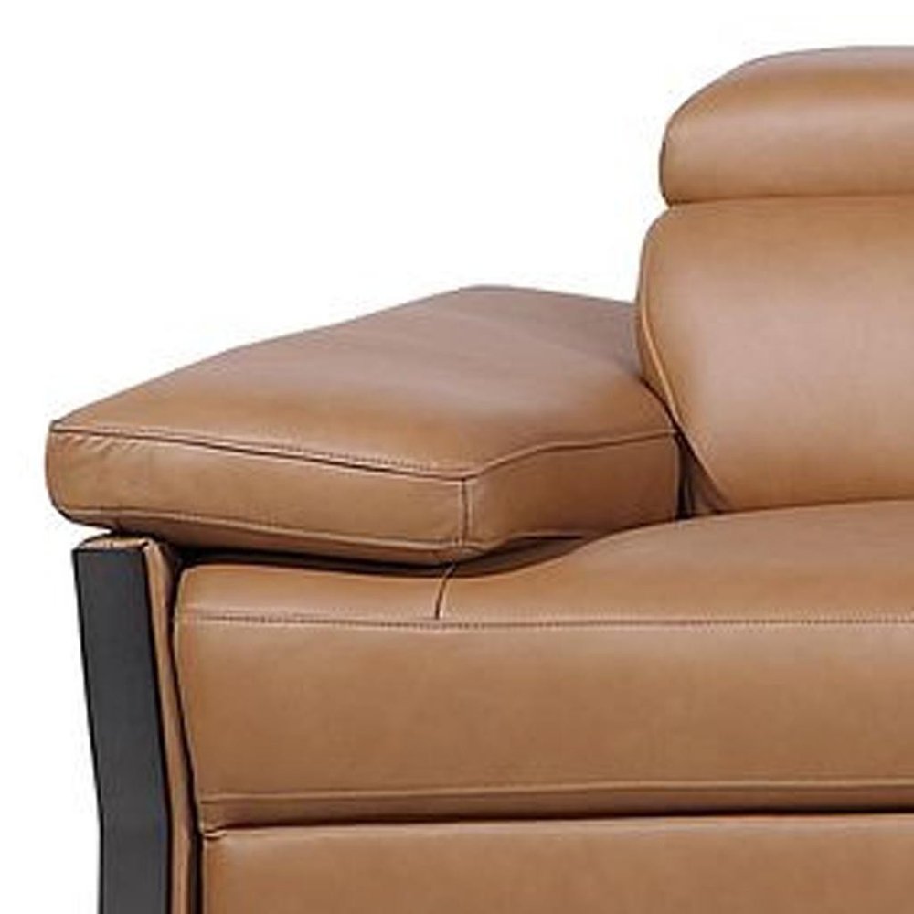 169" Dark Gray Top Grain Leather Reclining Metal USB Sofa
