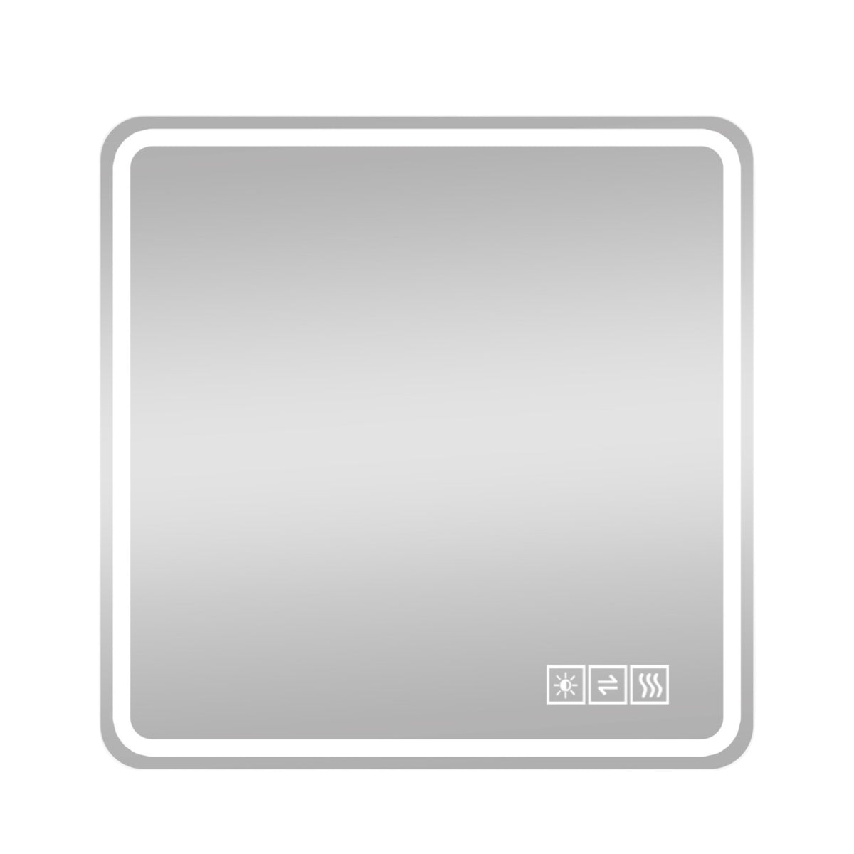 Square Lighted Frameless Anti Fog Bathroom Vanity Mirror