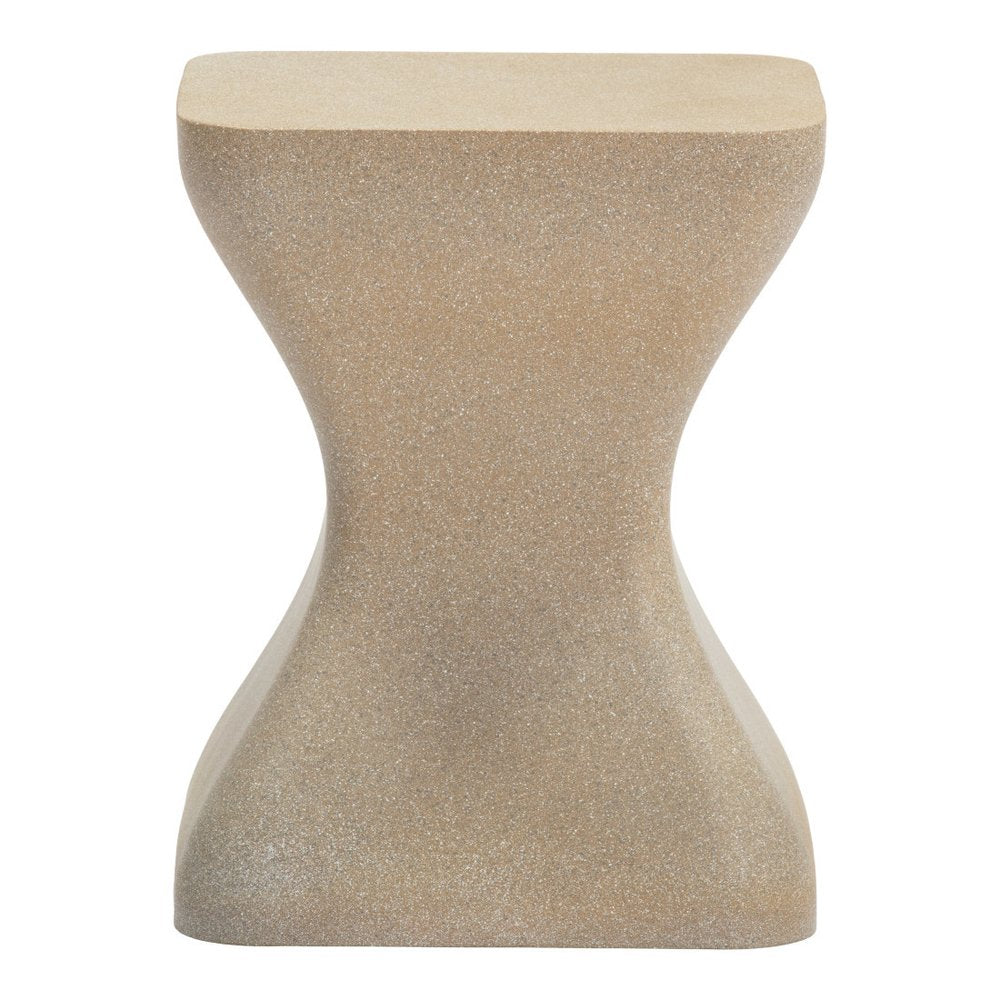 14" Taupe Faux Concrete Outdoor Side Table
