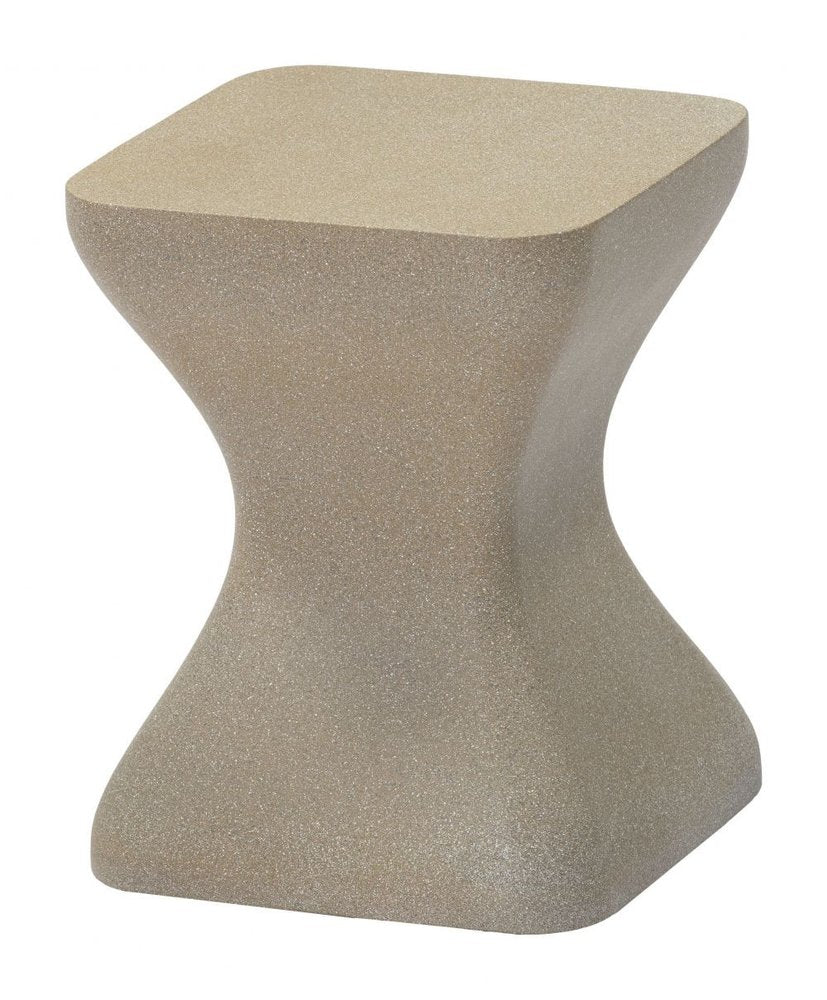 14" Taupe Faux Concrete Outdoor Side Table