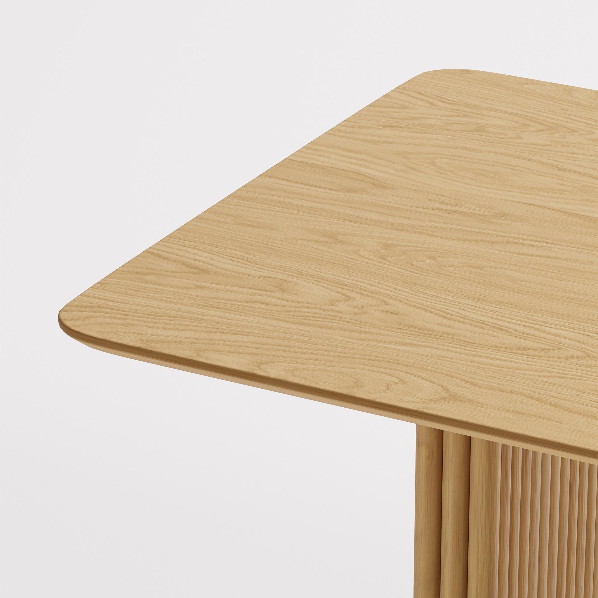 79" Natural Wood Double Pedestal Base Dining Table