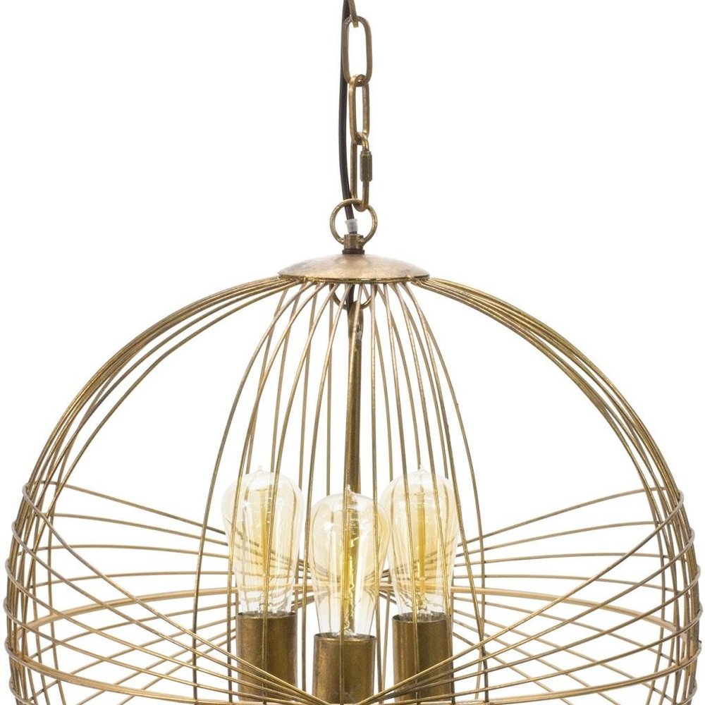 Gold Iron Sphere Ceiling Light